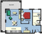Apartment - 1 Bedroom  plus Study